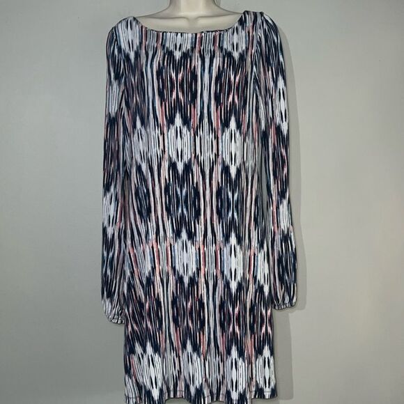 Tart Ikat Print Long Sleeve Dress Size Medium - Picture 1 of 8